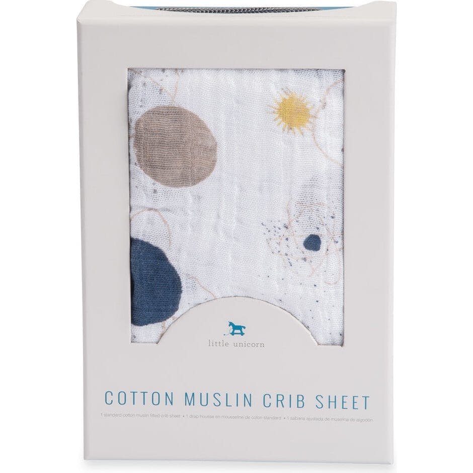 Cotton Muslin Crib Sheet - Planetary