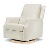 Crewe Recliner and Swivel Glider in Ivory Boucle w/Light Wood Base