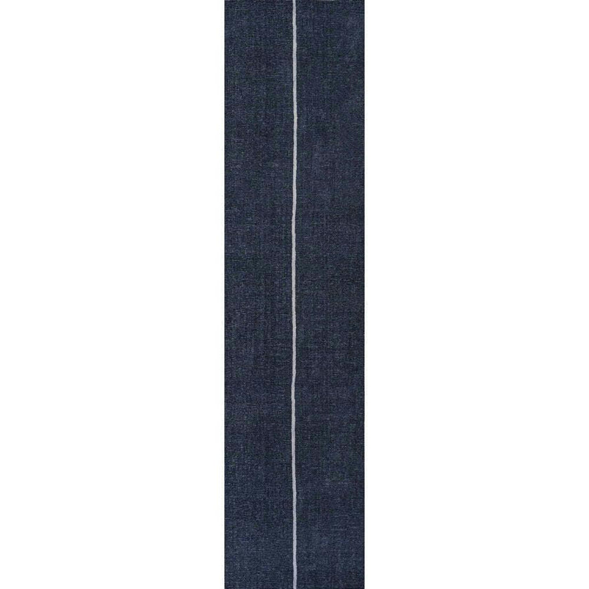 Linja Solid Centre Stripe Machine-washable Area Rug