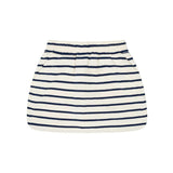 girls cream and navy stripe skirt with shorts