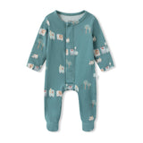 Bamboo Footie Pajama Sleepsuit - Le Petit Express Green