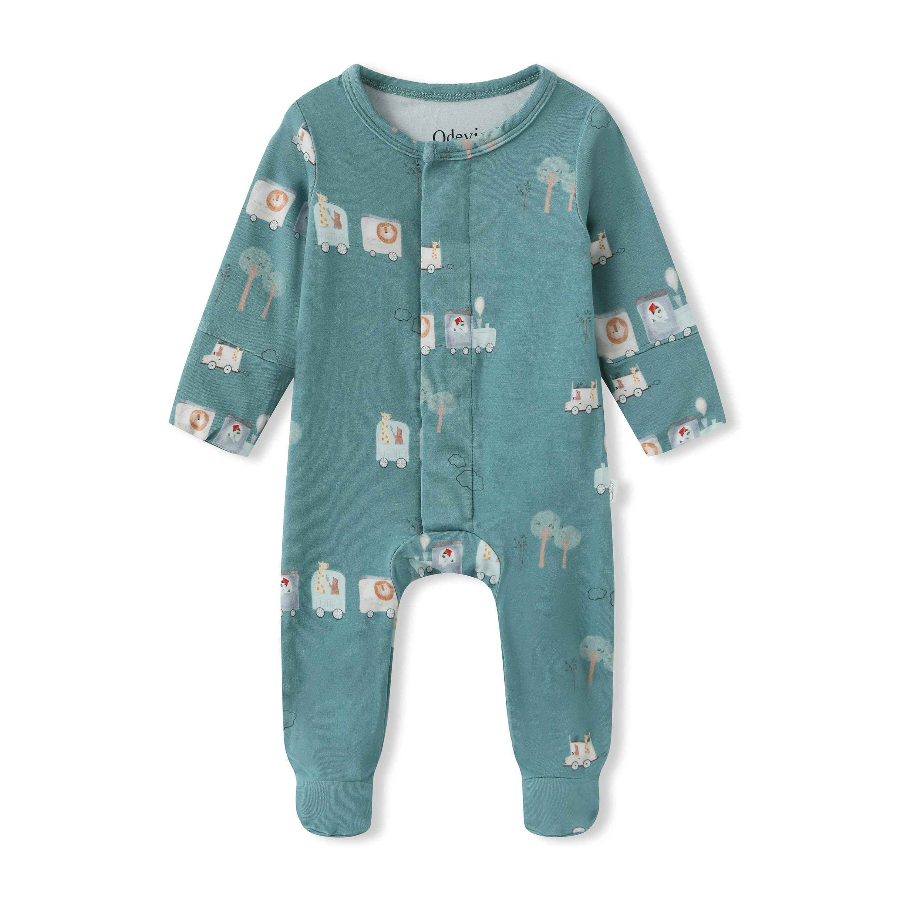 Bamboo Footie Pajama Sleepsuit - Le Petit Express Green