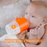 PopYum 5 oz Orange Anti-Colic Formula Making/Mixing/Dispenser Baby Bottle with #1 Slow Flow Nipple, 150 ml, BPA-Free