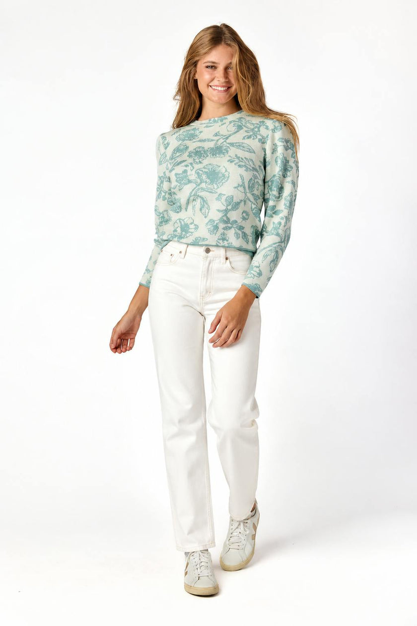 Amelia Jacquard Sweater Sage