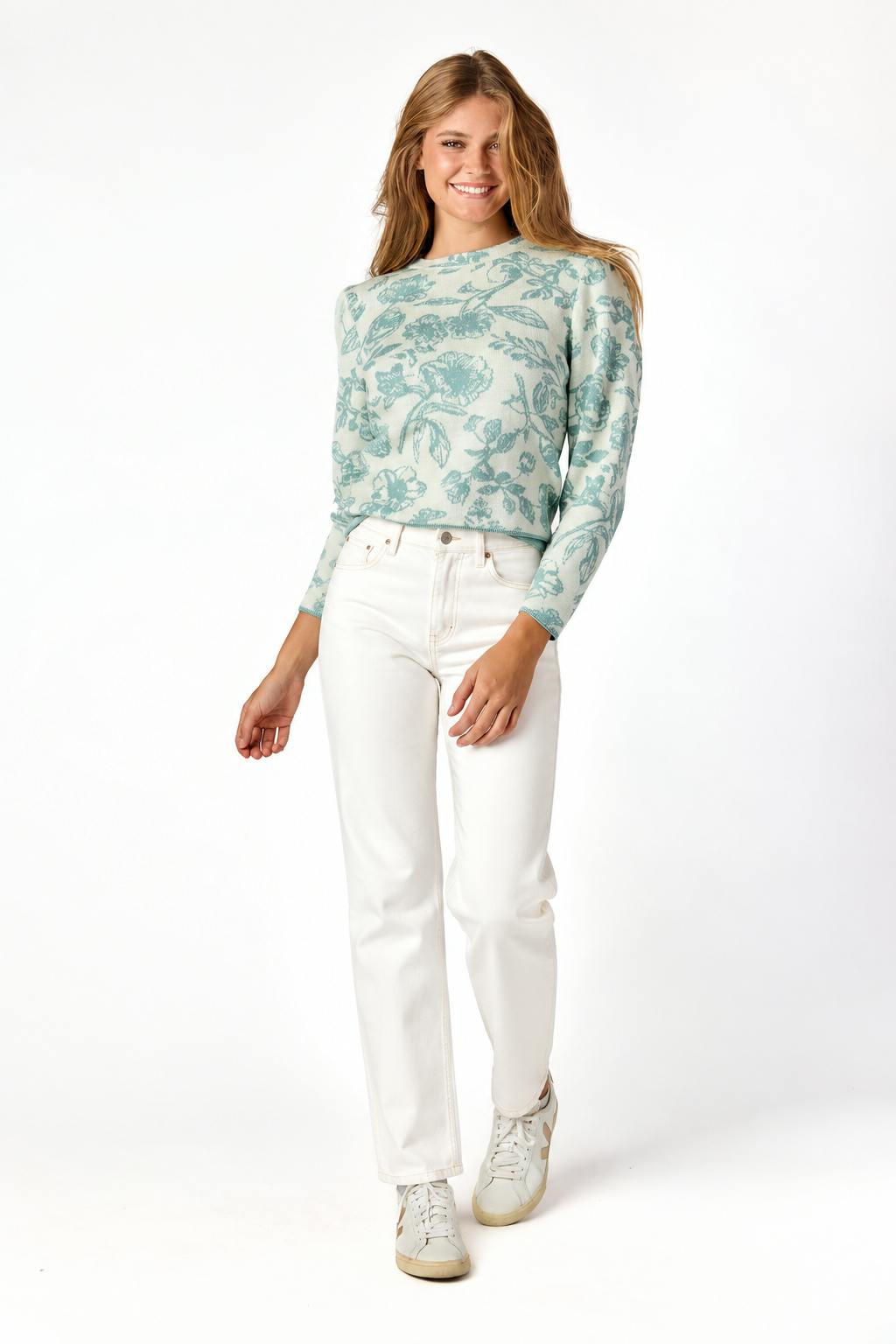 Amelia Jacquard Sweater Sage