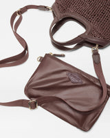 Brown Crochet Mini Crochet Georgica Tote