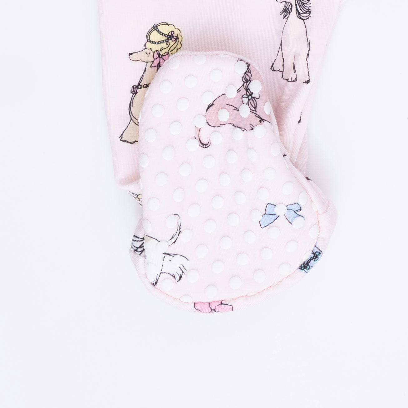 Fancy Hounds with Bows - 2 Way Ruffle Back Zipper Footie