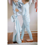 Dusty Blue Mini-Stripe Dog Lovey Blanket