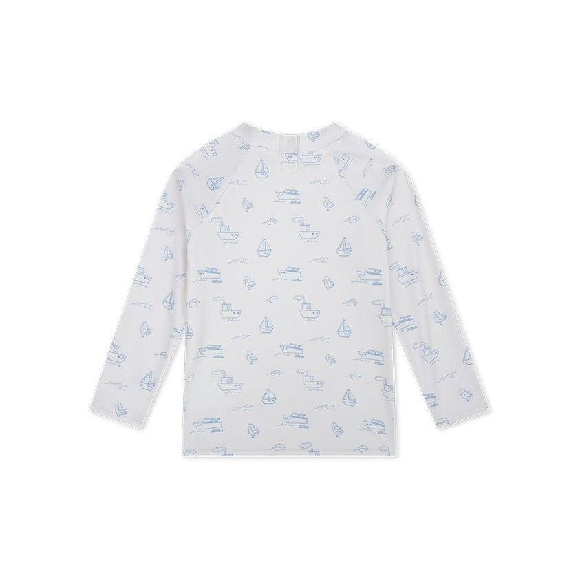 UV Swim Shirt Long Sleeves - Beige/Blue - Seas The Day