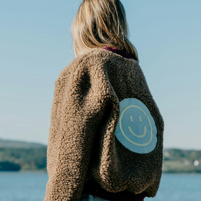 children's merino wool bomber jacket - teddy brown