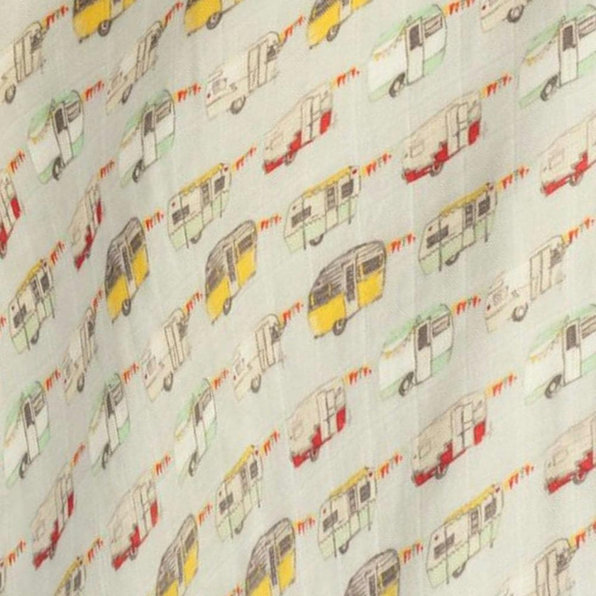 Vintage Trailers Organic Cotton Muslin Two-Piece Burp Cloth Set