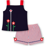 Knit Top With Ric Rac, Flowers & Star