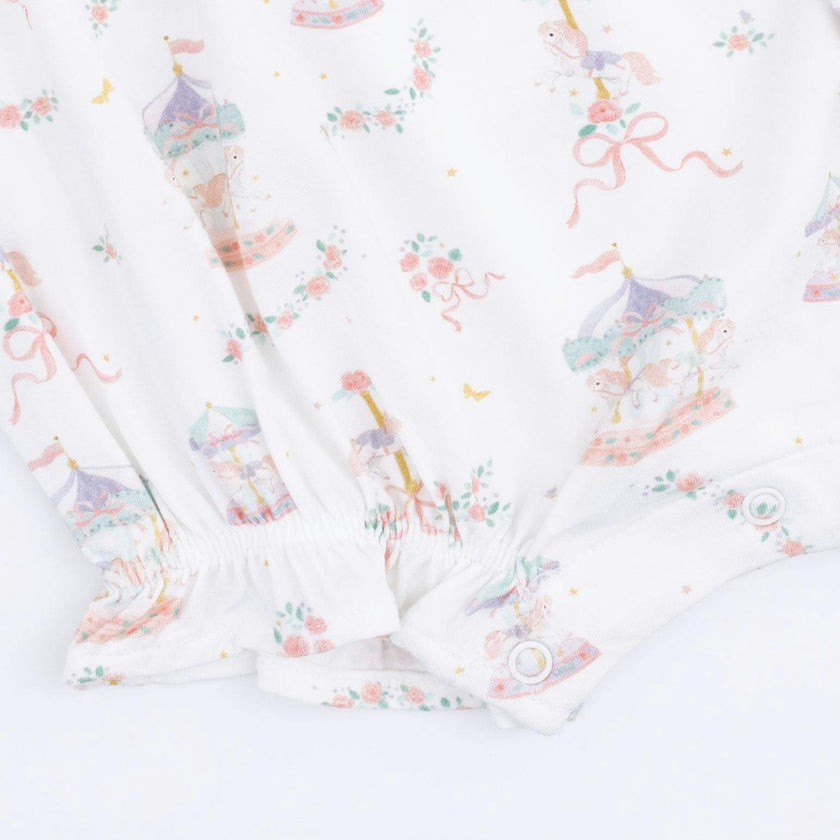 Carousel with Bows - Classic Puff Sleeve Babydoll Bubble