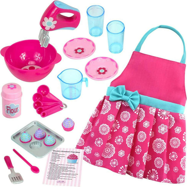 18" Doll Baking Accessories & Apron Set