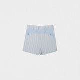 Denis Baby Shorts Linen, Blue Stripe