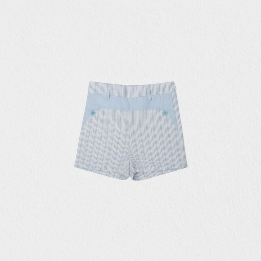 Denis Baby Shorts Linen, Blue Stripe