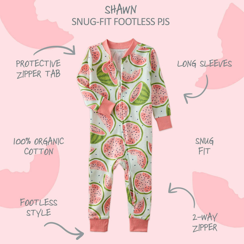 SHAWN Snug-fit Footless Baby Pajamas for Boys & Girls