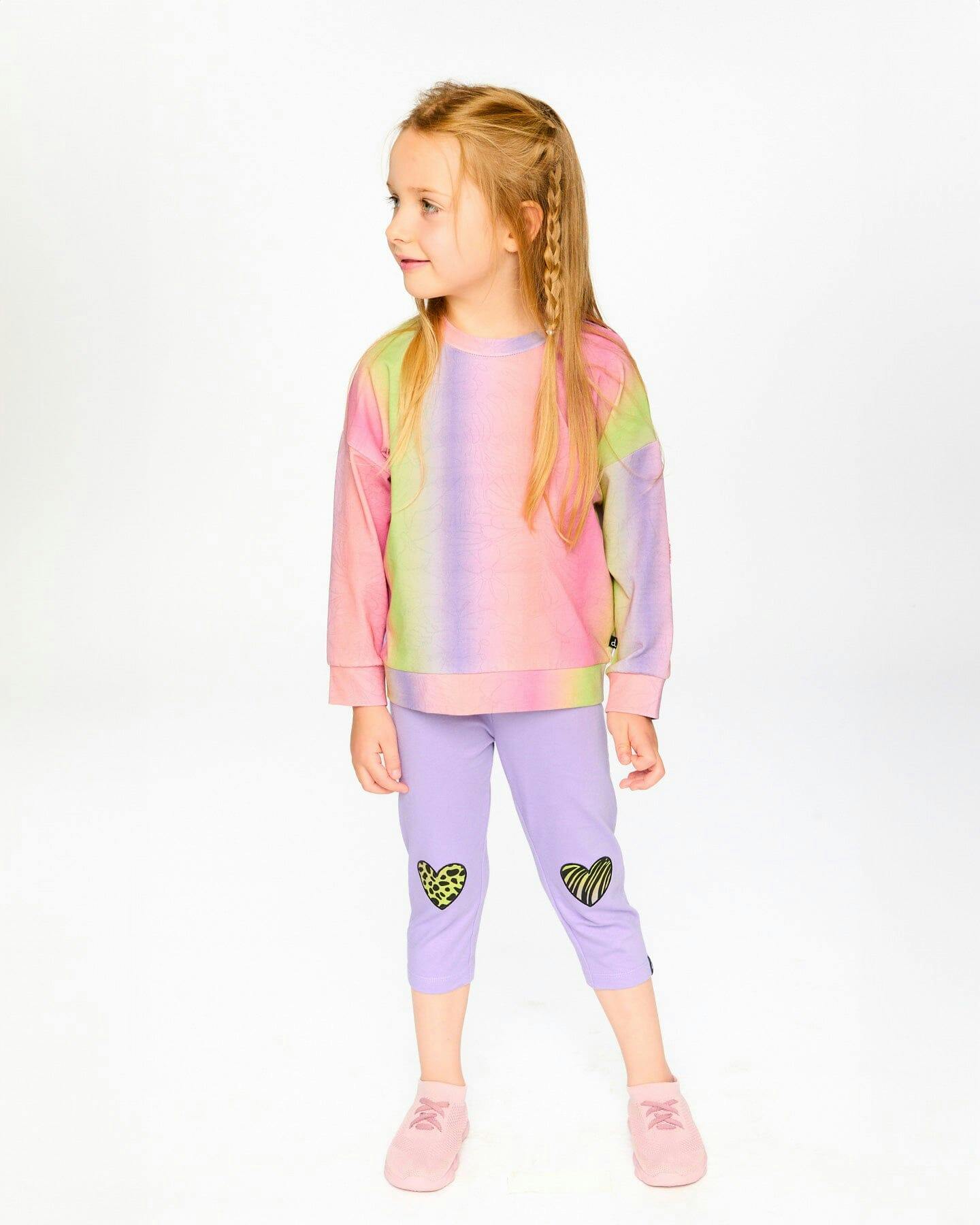 Organic Cotton Jersey Capri With Knee Appliqués
