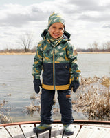 Stretch Jersey Beanie Green Dinosaur Print