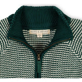 Organic Long Sleeve Half Zip Raglan Ski Sweater, Green