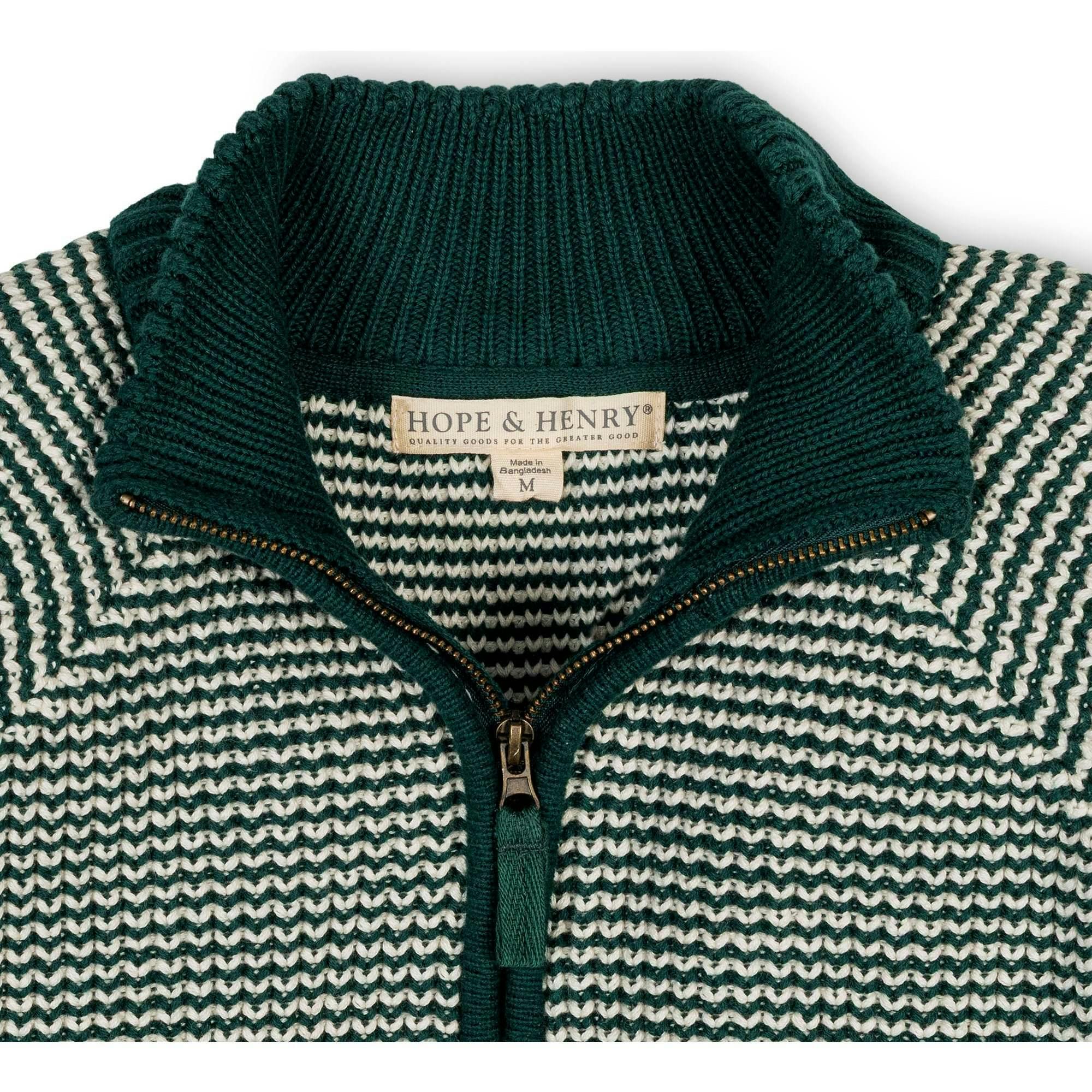 Organic Long Sleeve Half Zip Raglan Ski Sweater, Green