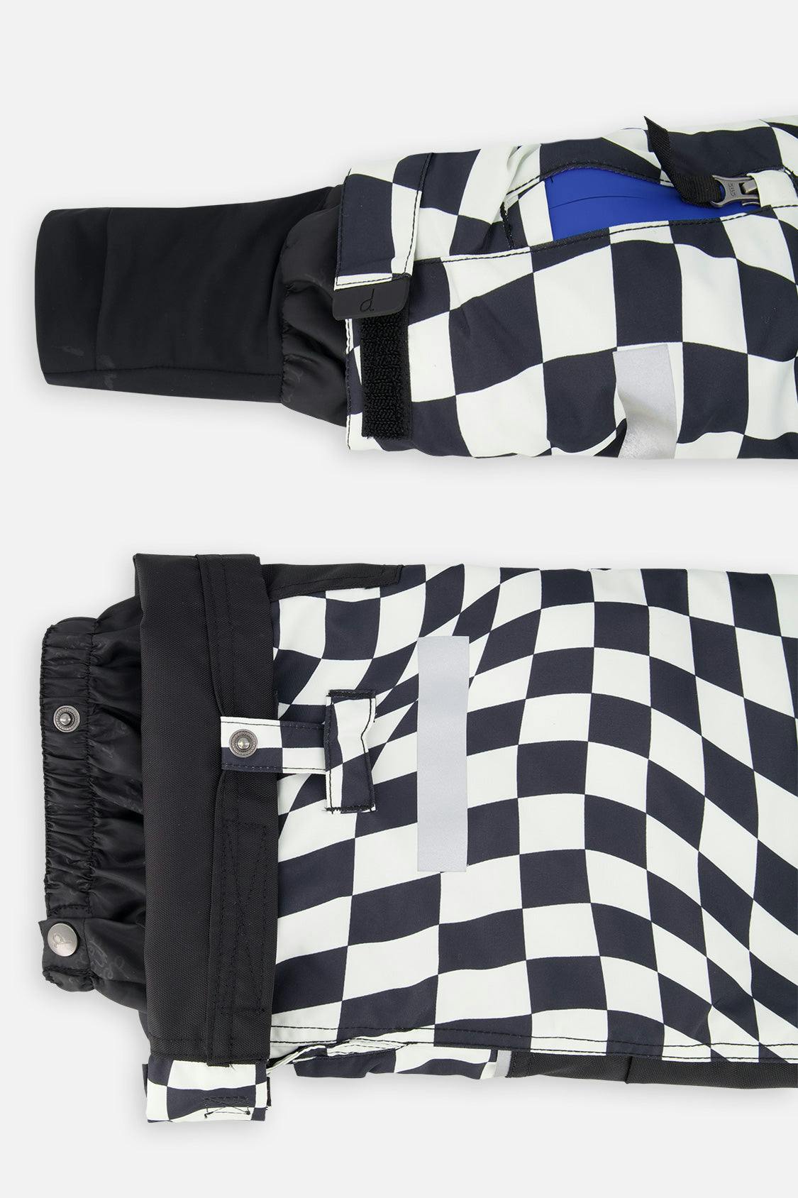 Two Piece Teknik Snowsuit White Checkered Print