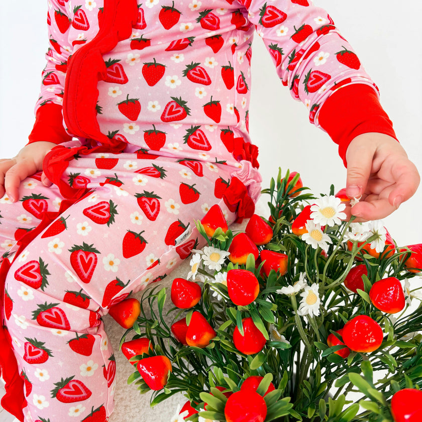 Strawberry Fields Ruffle Snoozer