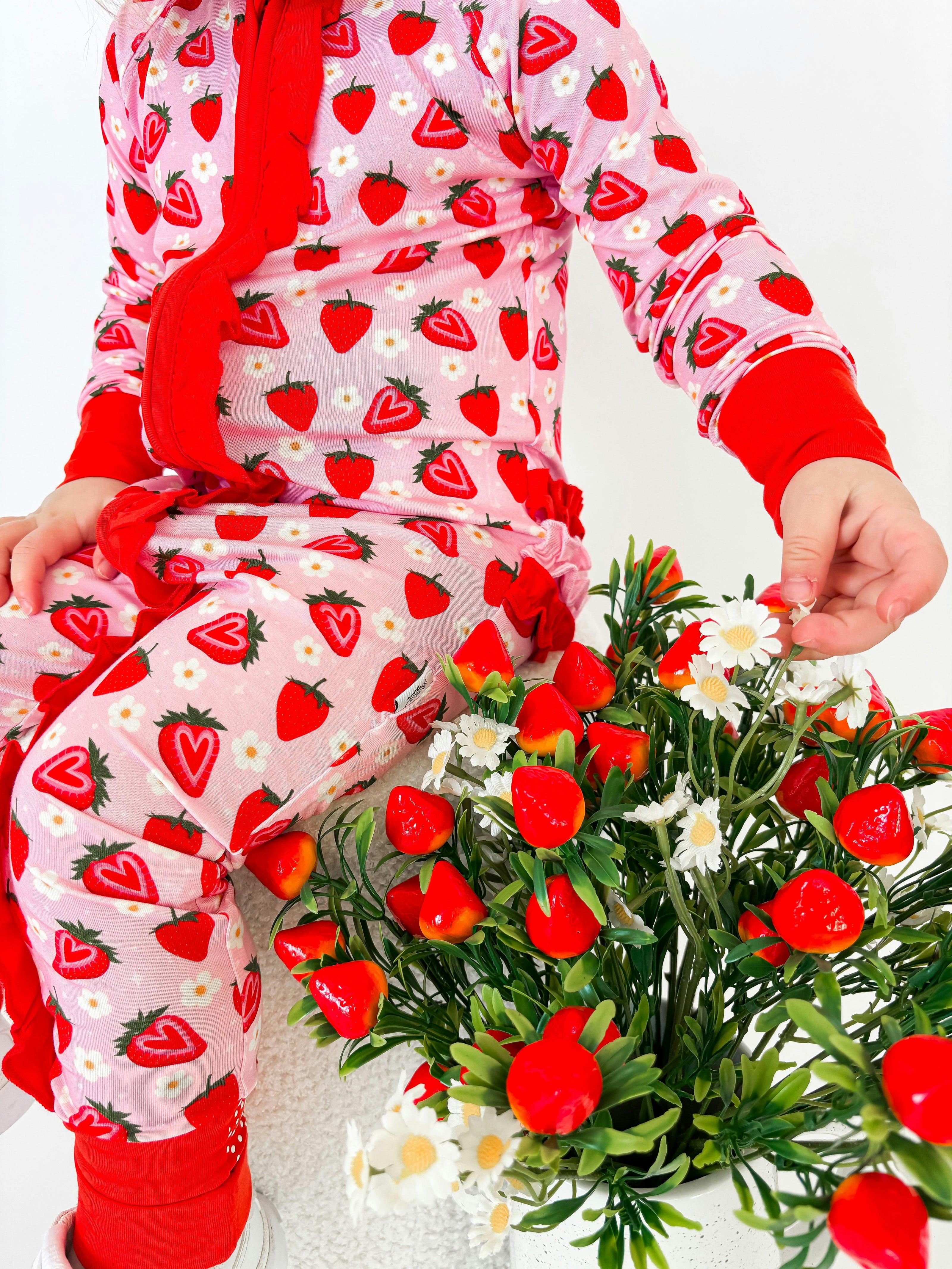 Strawberry Fields Ruffle Snoozer
