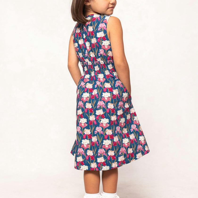 Mini Carly Dress in Navy Pressed Petals