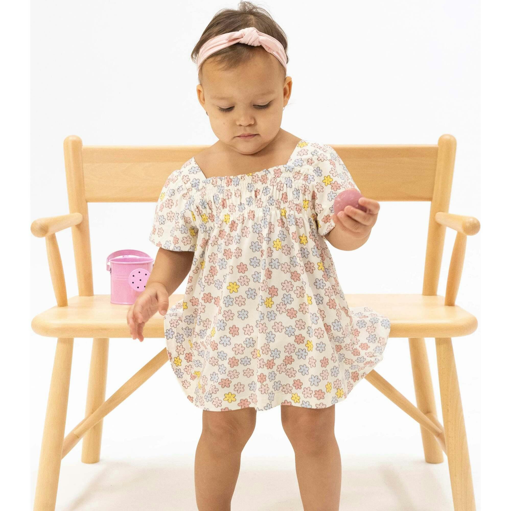 Sarah Floral - Puff Sleeve Baby Doll Dress and Bloomer