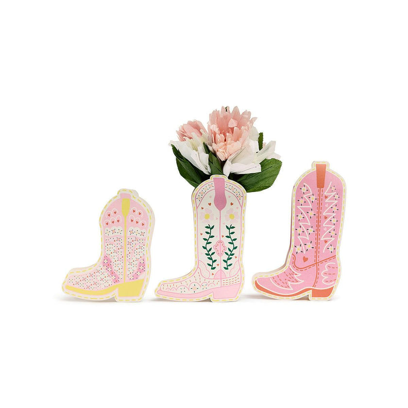 Boot Scoot Blooms Cowboy Boot Pop-Up Vase Slip Covers Set of 3