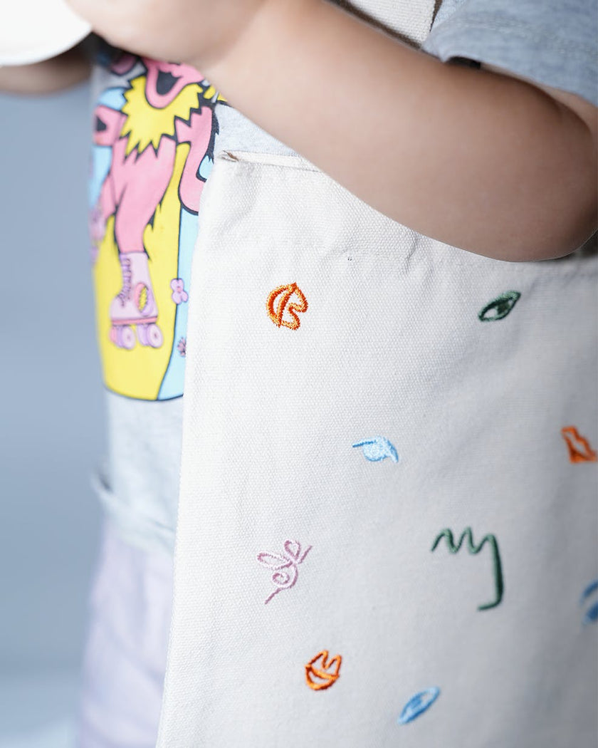 Art Party Embroidered Mini Tote