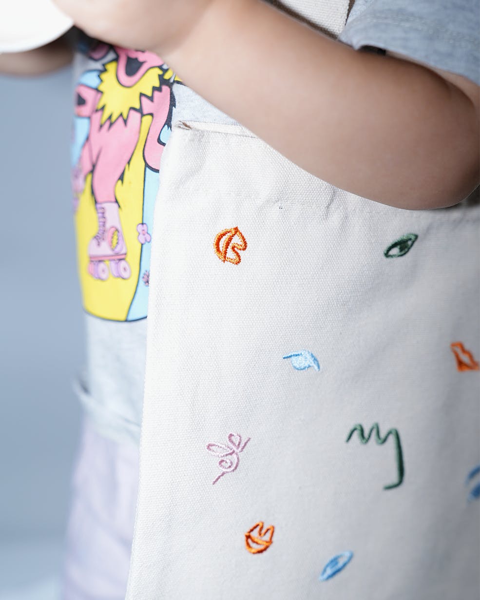 Art Party Embroidered Mini Tote