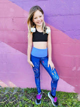 Catie - Printed Blue Activewear Leggings