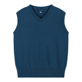 Boys 4-Piece Vest Set | Navy & Khaki Plaid