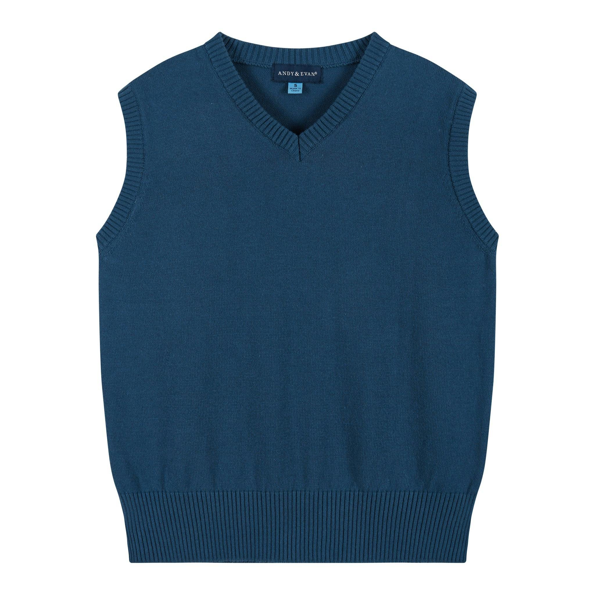 Boys 4-Piece Vest Set | Navy & Khaki Plaid