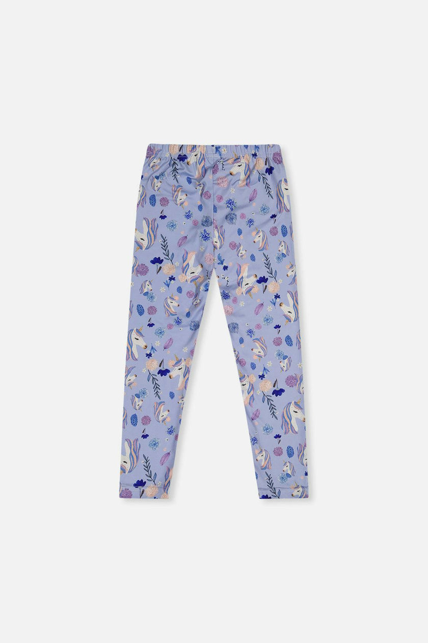Printed Leggings Purple Unicorn Print