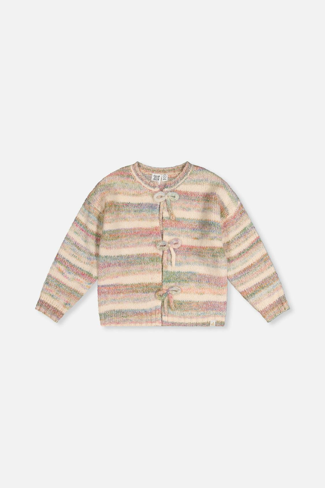 Knitted Cardigan Mauve and Blue Knitwear