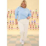 Casey Crewneck Sweatshirt in Light Blue