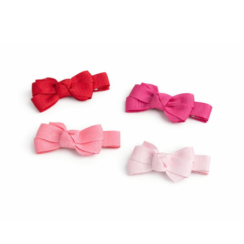 Little Bows Red Shades Fabric Hair Clips