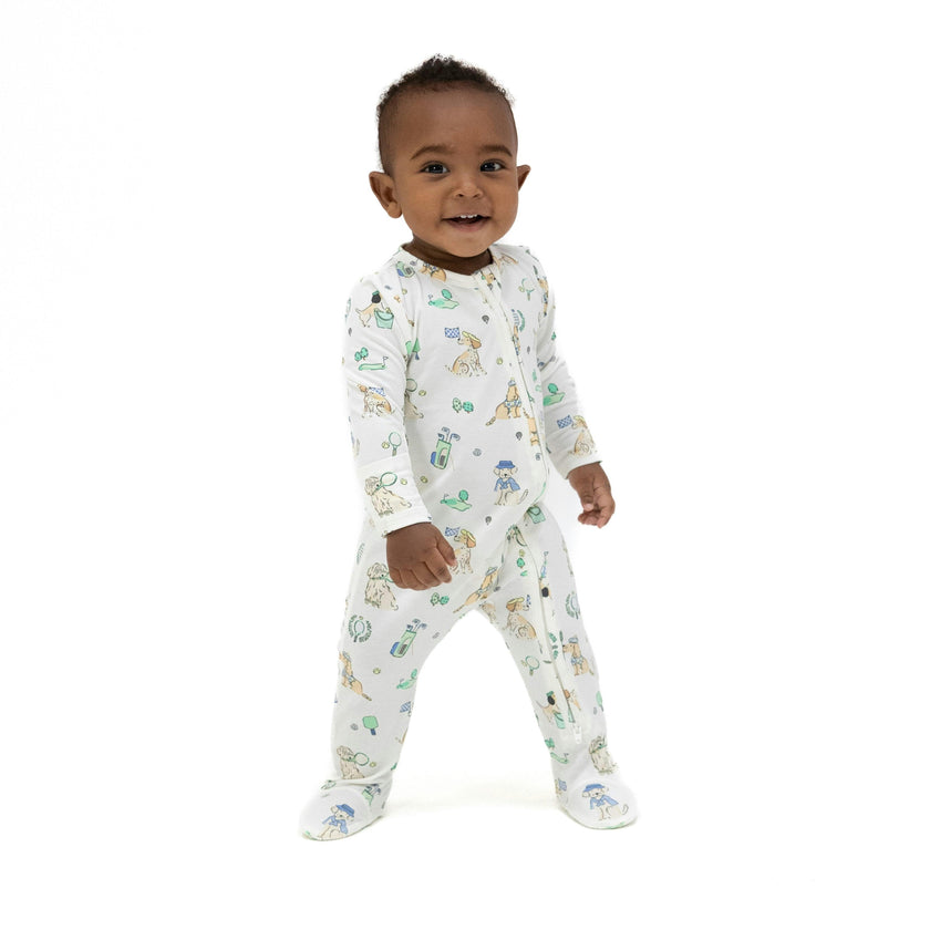 Country Club Dogs Neutral - 2 Way Zipper Footie