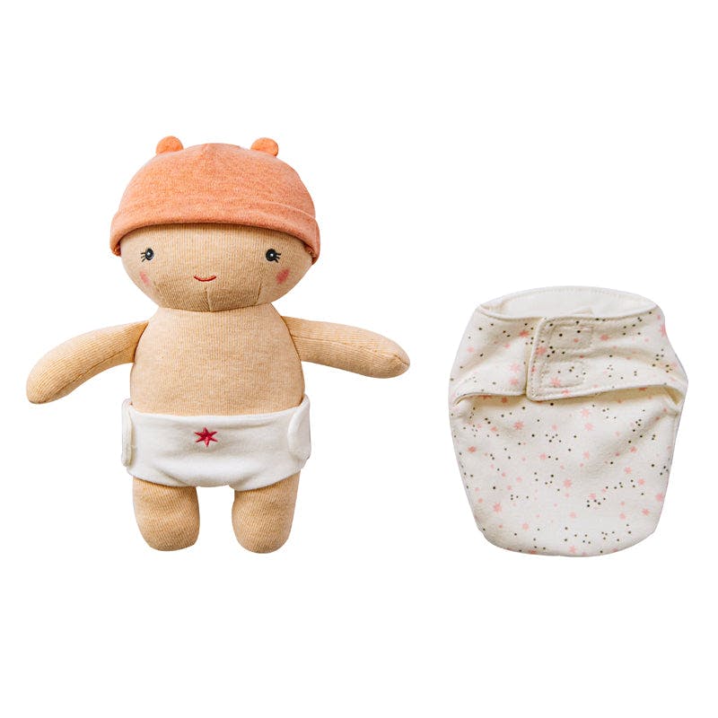 Dots and Rainbows Doll Carrier with Cookie