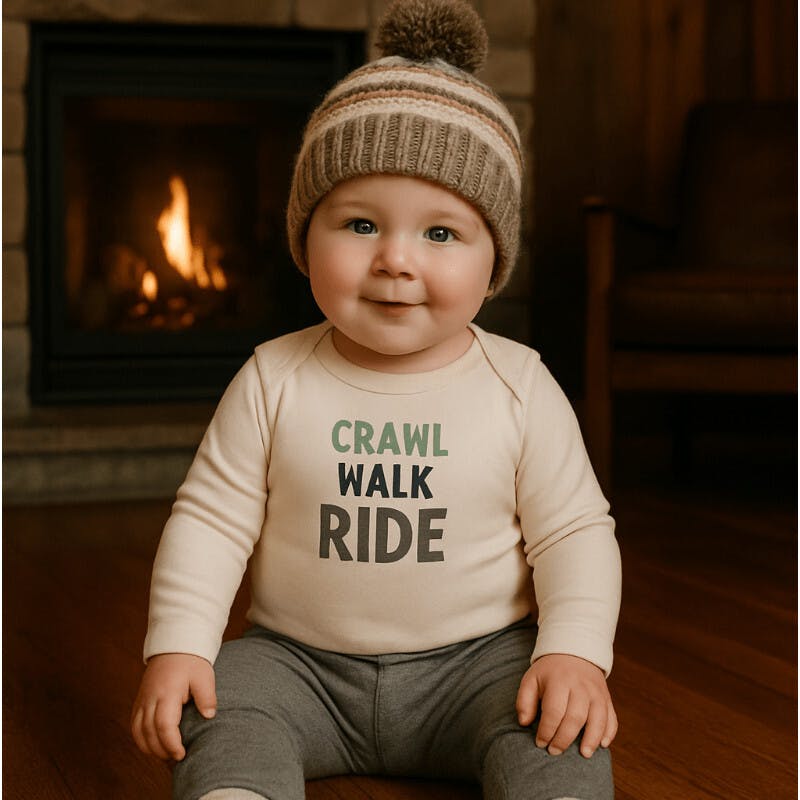 long sleeve graphic bodysuit | crawl walk ride