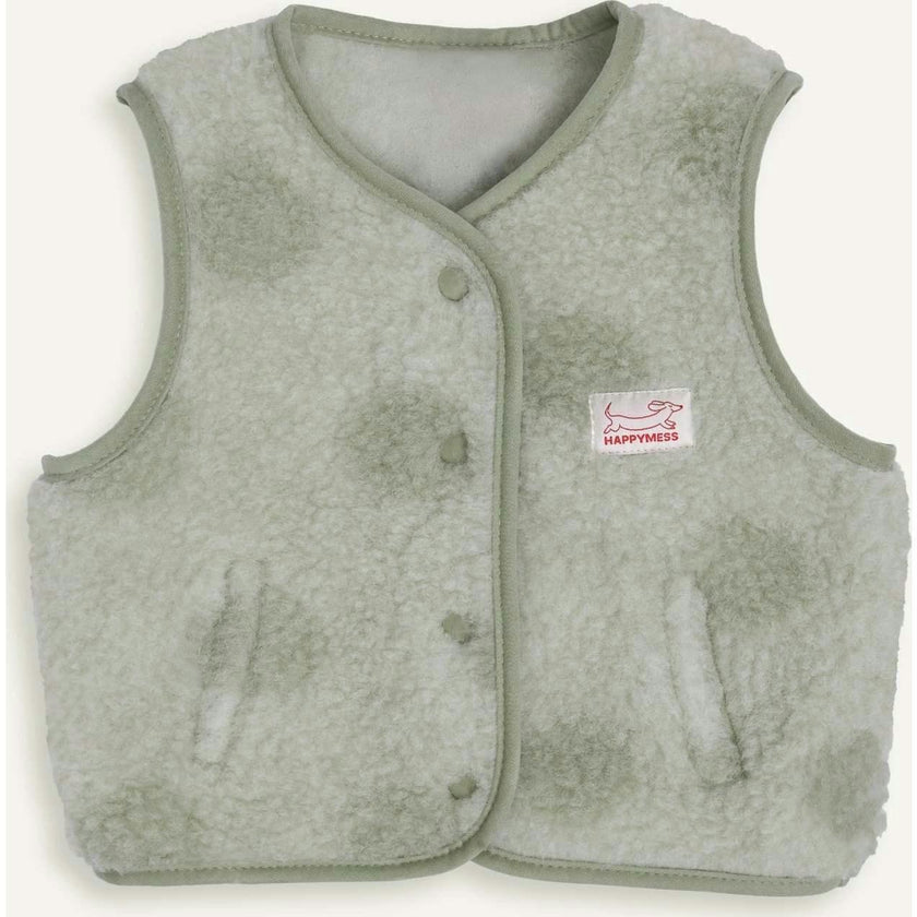 children's merino wool vest - stone grey