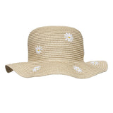 Embroidered Woven Rafia Hat