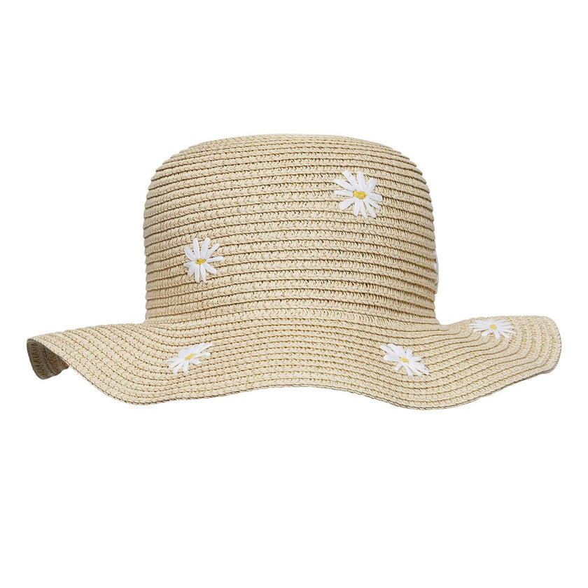 Embroidered Woven Rafia Hat