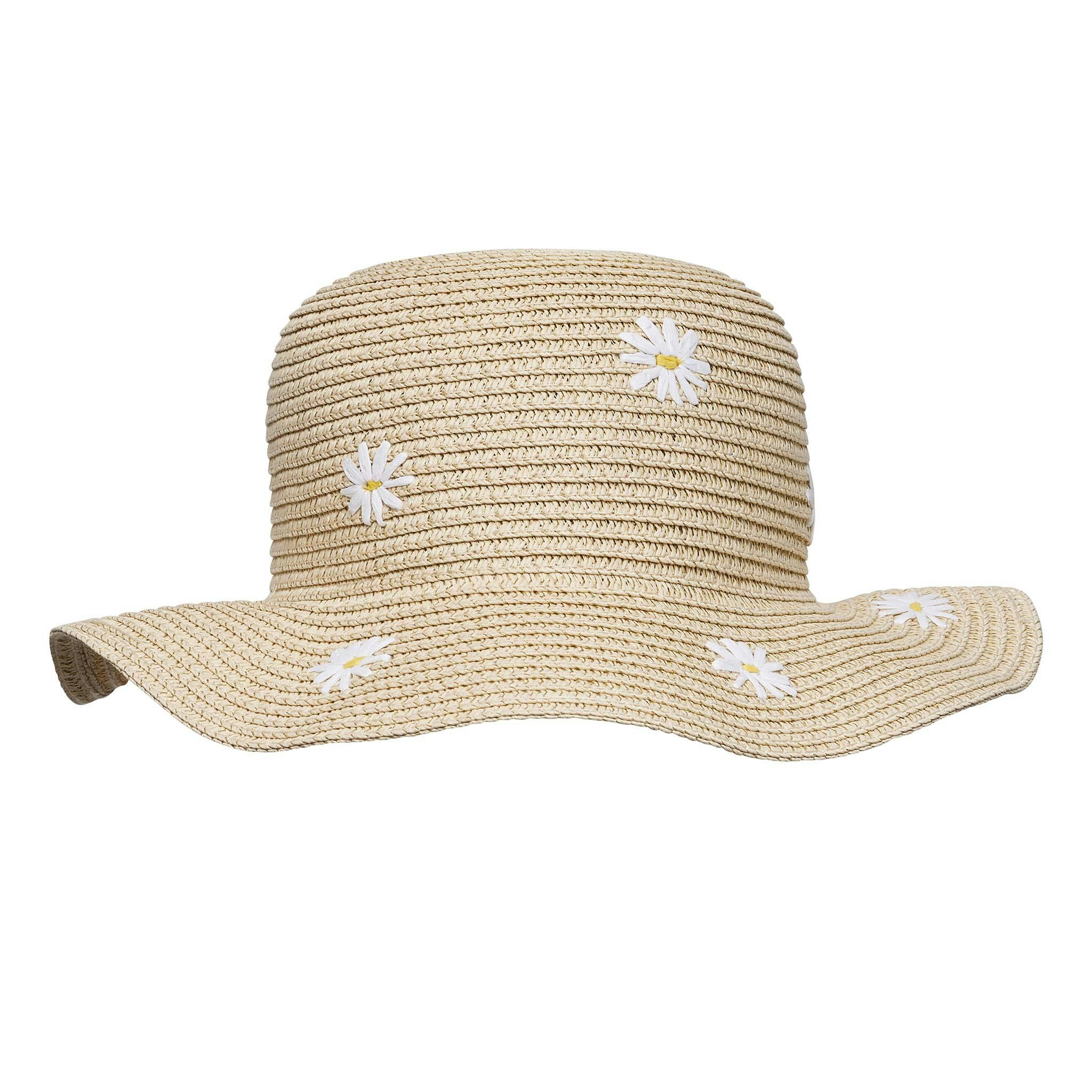 Embroidered Woven Rafia Hat