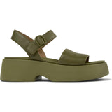 Oruga Calfskin Leather Flexible Sandals, Green