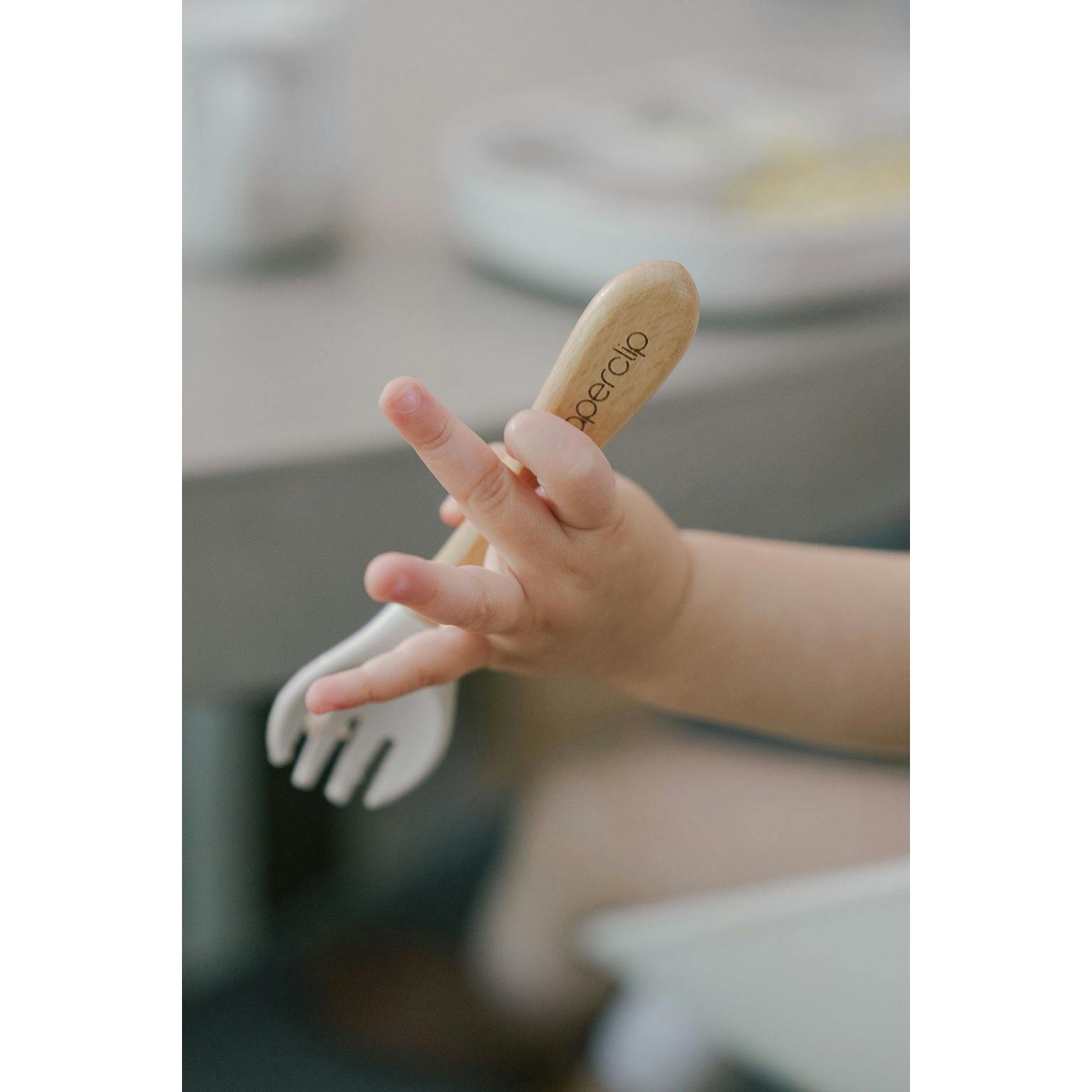 Silicone & Wooden Spoon & Spork Set