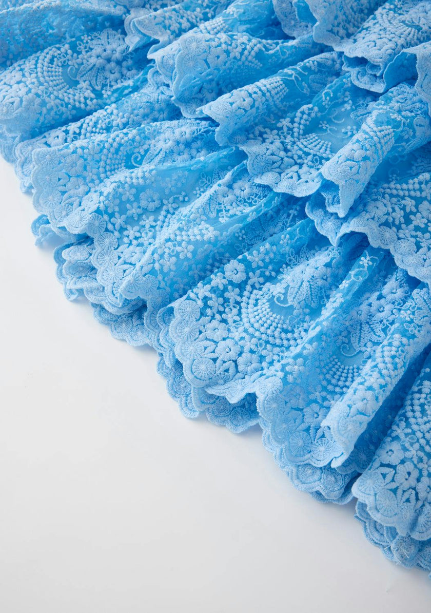 Paloma Lace Frill Mini Dress
